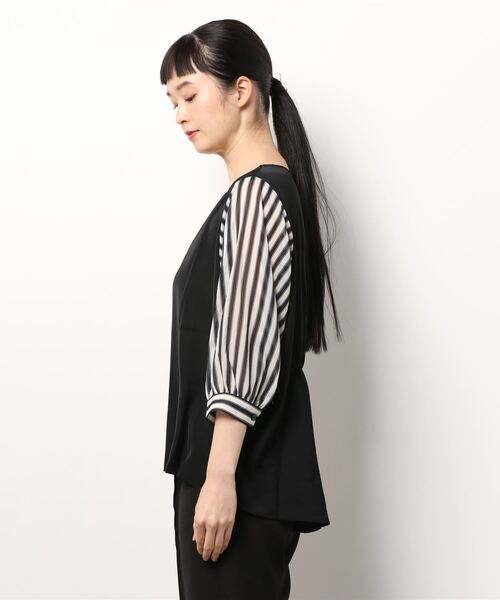 Lace Ladies(レースレディース)の「七分袖 ドッキングブラウス(シャツ/ブラウス・レディース・ブラック/ホワイト・S/XL/L/M)」の19枚目の写真
