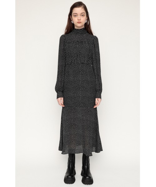 SLY(スライ)の「TINY DOT STAND TIE DRESS タイニー ドット スタンドタイ ドレス(ワンピース・レディース・ブラック系その他2/グリーン系その他2・FREE)」の8枚目の写真