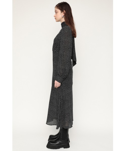 SLY(スライ)の「TINY DOT STAND TIE DRESS タイニー ドット スタンドタイ ドレス(ワンピース・レディース・ブラック系その他2/グリーン系その他2・FREE)」の6枚目の写真