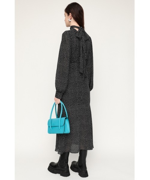 SLY(スライ)の「TINY DOT STAND TIE DRESS タイニー ドット スタンドタイ ドレス(ワンピース・レディース・ブラック系その他2/グリーン系その他2・FREE)」の4枚目の写真