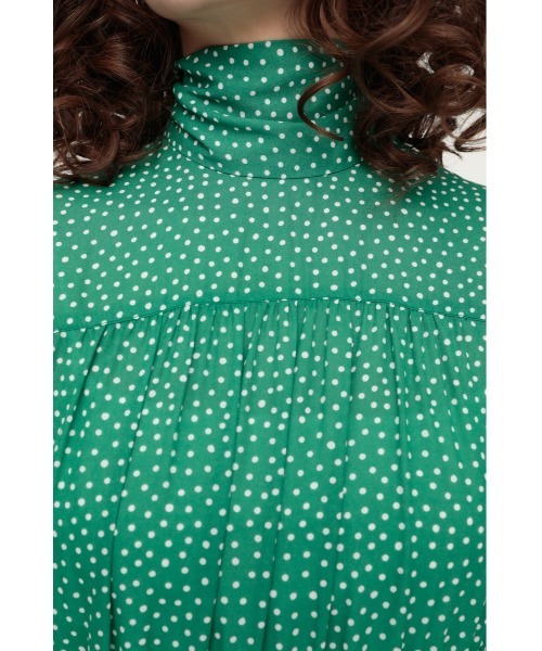 SLY(スライ)の「TINY DOT STAND TIE DRESS タイニー ドット スタンドタイ ドレス(ワンピース・レディース・ブラック系その他2/グリーン系その他2・FREE)」の16枚目の写真