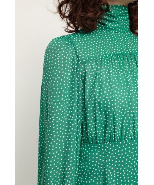 SLY(スライ)の「TINY DOT STAND TIE DRESS タイニー ドット スタンドタイ ドレス(ワンピース・レディース・ブラック系その他2/グリーン系その他2・FREE)」の9枚目の写真