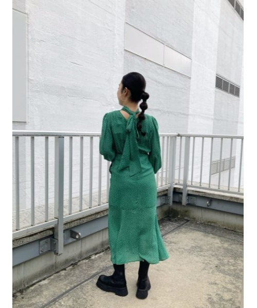 SLY(スライ)の「TINY DOT STAND TIE DRESS タイニー ドット スタンドタイ ドレス(ワンピース・レディース・ブラック系その他2/グリーン系その他2・FREE)」の21枚目の写真