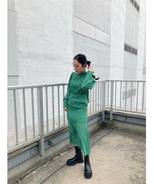 SLY(スライ)の「TINY DOT STAND TIE DRESS タイニー ドット スタンドタイ ドレス(ワンピース・レディース・ブラック系その他2/グリーン系その他2・FREE)」の22枚目の写真