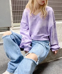 クロップドタイダイスウェット