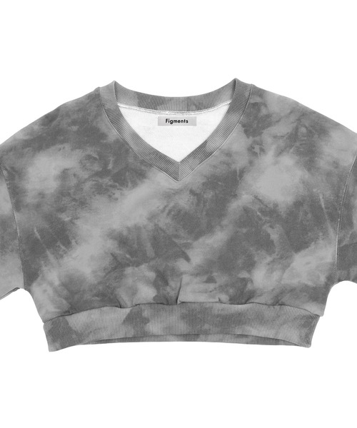 Figments（フィグメンツ）の「クロップドタイダイスウェット（スウェット・レディース・ブラック/パープル・FREE）」の8枚目の写真
