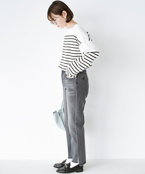 haco!（ハコ）の「パッとはけるようにクローゼットに備えておきたい！これさえあればどんなトップスでもかっこよくなれるシルエットがきれいな大人のデニムパンツ by que made me（デニムパンツ・レディース・グレー/ブルー・1/3/5/7）」の17枚目の写真