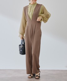 バックベルトタック入りサロペット