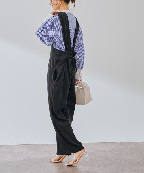 prose verse（プロズヴェール）の「バックベルトタック入りサロペット（サロペット/オーバーオール・レディース・ブラック/ベージュ/グレー・MEDIUM）」の18枚目の写真