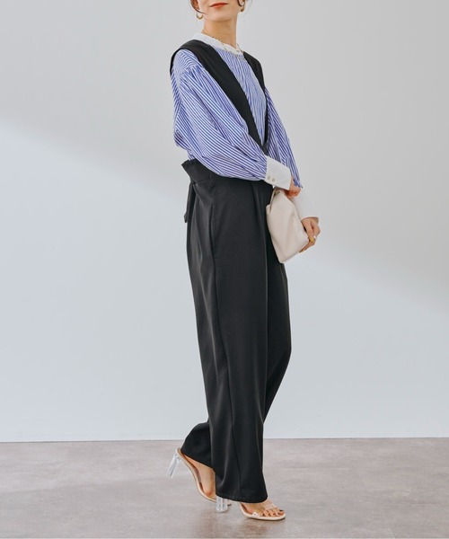 prose verse（プロズヴェール）の「バックベルトタック入りサロペット（サロペット/オーバーオール・レディース・ブラック/ベージュ/グレー・MEDIUM）」の12枚目の写真