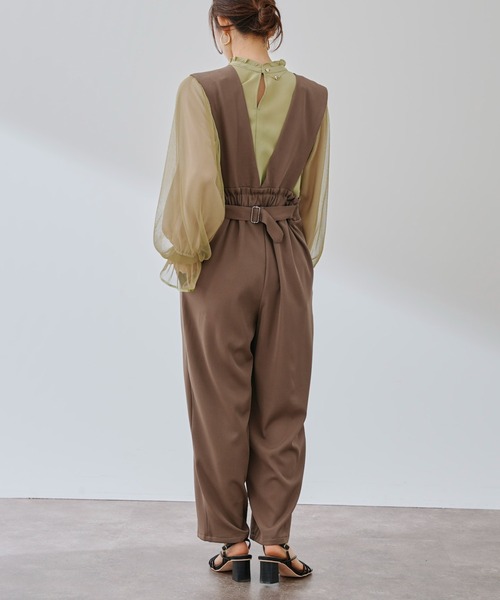 prose verse（プロズヴェール）の「バックベルトタック入りサロペット（サロペット/オーバーオール・レディース・ブラック/ベージュ/グレー・MEDIUM）」の7枚目の写真