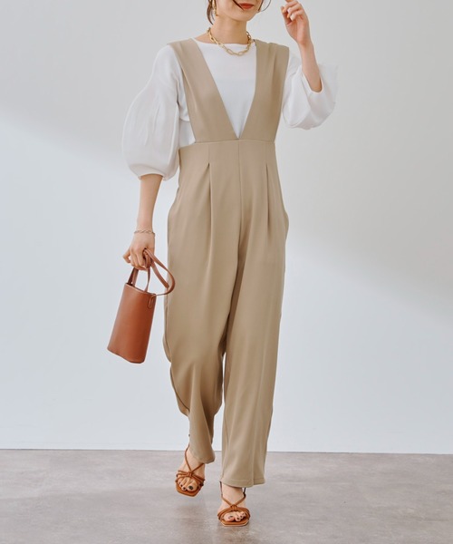 prose verse（プロズヴェール）の「バックベルトタック入りサロペット（サロペット/オーバーオール・レディース・ブラック/ベージュ/グレー・MEDIUM）」の10枚目の写真