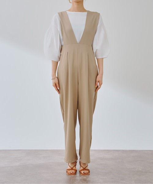 prose verse（プロズヴェール）の「バックベルトタック入りサロペット（サロペット/オーバーオール・レディース・ブラック/ベージュ/グレー・MEDIUM）」の8枚目の写真