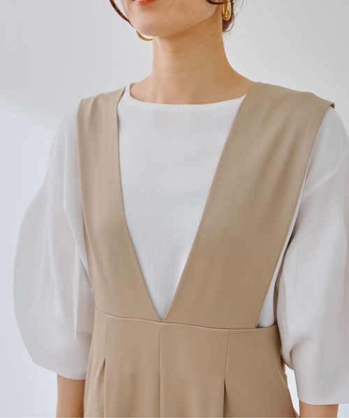 prose verse（プロズヴェール）の「バックベルトタック入りサロペット（サロペット/オーバーオール・レディース・ブラック/ベージュ/グレー・MEDIUM）」の20枚目の写真