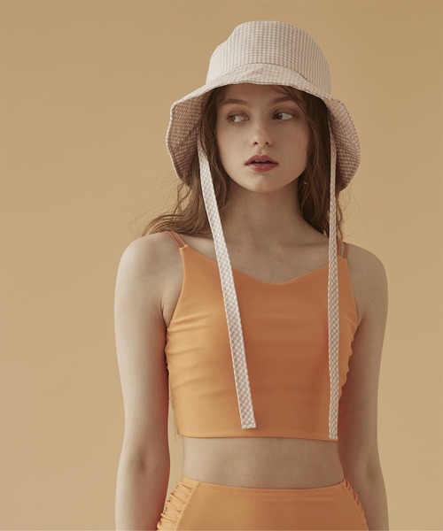 SEA DRESS（シードレス）の「ｷﾞﾝｶﾞﾑﾁｪｯｸﾊﾞｹｯﾄﾊｯﾄ（ハット・レディース・ブラック/ベージュ・FREE）」の3枚目の写真