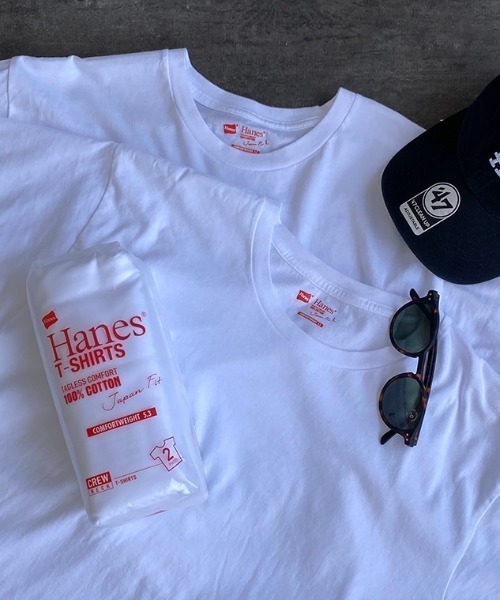 HANES（ヘインズ）の「[HANES/ヘインズ] 2P ジャパンフィット クルーネックパックTシャツ（Tシャツ/カットソー・レディース・ホワイト・M/S）」の3枚目の写真
