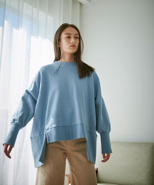MARIE MILLER（マリー ミラー）の「Marie Miller　スウェットレイヤードトップ 001（スウェット・レディース・ブルー/オートミール/スミクロ・F）」の8枚目の写真