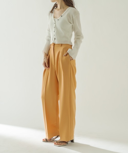 mystic(ミスティック)の「NEW Vリブショートカーディガン(カーディガン/ボレロ・レディース・ネイビー/オフホワイト/ピンク/グリーン/オレンジ/ラベンダー/ベビーピンク・FREE)」の17枚目の写真