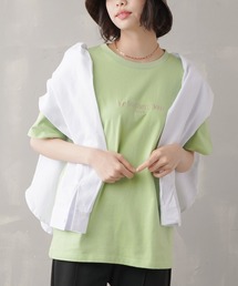 【ゆるシルエット】 ワンポイント刺繍 半袖Tシャツ