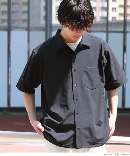 coca(coca)(コカ)の「メンズ 4WAYストレッチオープンカラーシャツ(シャツ/ブラウス・メンズ・ブラック/ネイビー・ONE SIZE)」の5枚目の写真