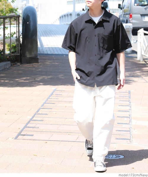 coca(coca)(コカ)の「メンズ 4WAYストレッチオープンカラーシャツ(シャツ/ブラウス・メンズ・ブラック/ネイビー・ONE SIZE)」の7枚目の写真