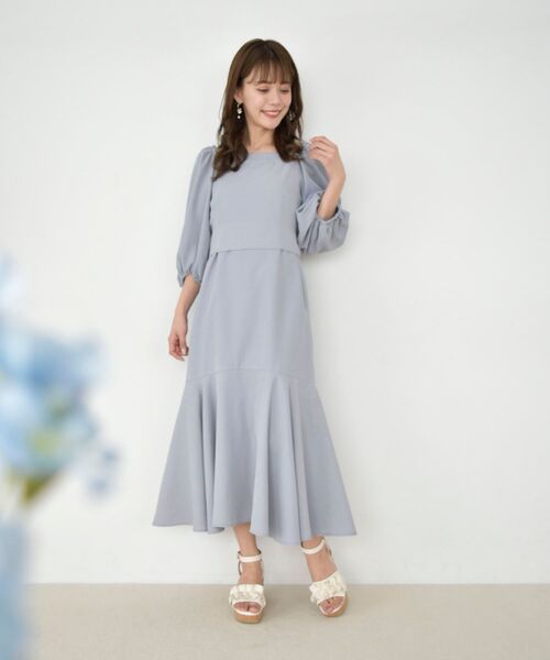 MAJESTIC LEGON（マジェスティックレゴン）の「レディクロップドブラウス（シャツ/ブラウス・レディース・ブラック/サックスブルー/イエロー/ネイビー・MEDIUM）」の6枚目の写真