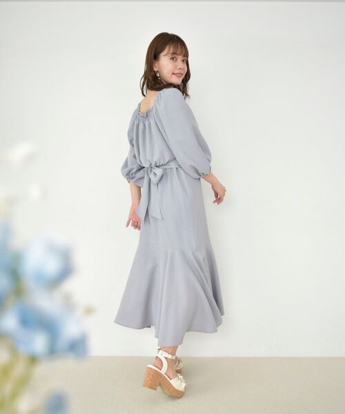 MAJESTIC LEGON（マジェスティックレゴン）の「レディクロップドブラウス（シャツ/ブラウス・レディース・ブラック/サックスブルー/イエロー/ネイビー・MEDIUM）」の8枚目の写真