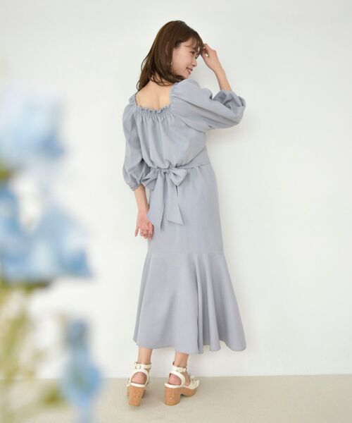 MAJESTIC LEGON（マジェスティックレゴン）の「レディクロップドブラウス（シャツ/ブラウス・レディース・ブラック/サックスブルー/イエロー/ネイビー・MEDIUM）」の10枚目の写真