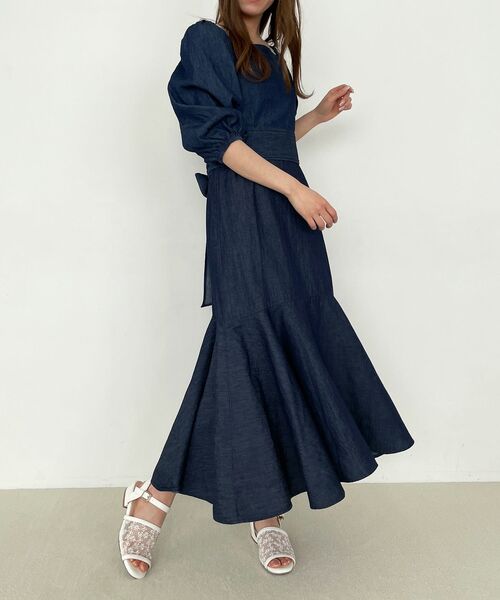 MAJESTIC LEGON（マジェスティックレゴン）の「レディクロップドブラウス（シャツ/ブラウス・レディース・ブラック/サックスブルー/イエロー/ネイビー・MEDIUM）」の13枚目の写真
