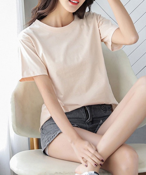 Amulet（アミュレット）の「シンプル半袖Tシャツ（Tシャツ/カットソー・レディース・ホワイト/ベージュ/ブラック・XL/L/M）」の3枚目の写真