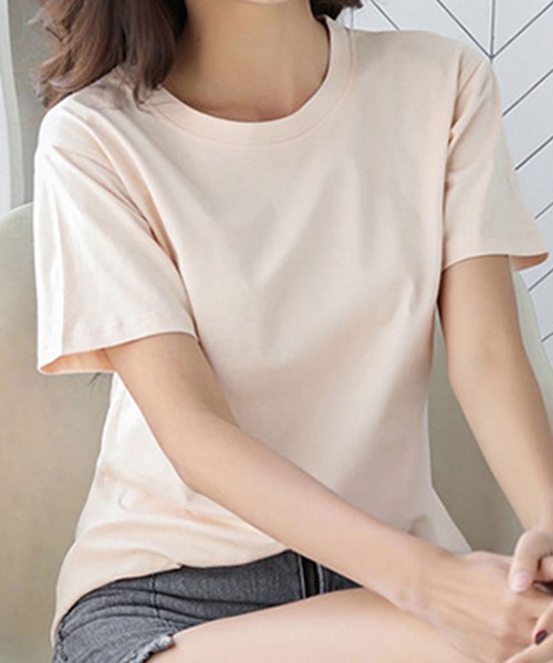 Amulet（アミュレット）の「シンプル半袖Tシャツ（Tシャツ/カットソー・レディース・ホワイト/ベージュ/ブラック・XL/L/M）」の6枚目の写真