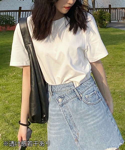 Amulet（アミュレット）の「シンプル半袖Tシャツ（Tシャツ/カットソー・レディース・ホワイト/ベージュ/ブラック・XL/L/M）」の8枚目の写真