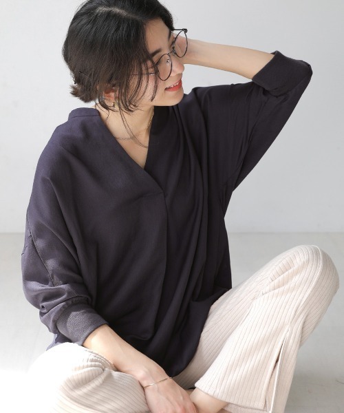 Bou Jeloud(ブージュルード)の「T/Rスラブスキッパーブラウス(シャツ/ブラウス・レディース・チャコールグレー/ベージュ/オフホワイト/グリーン/ブルー/ホワイト系その他/キャメル・38)」の20枚目の写真