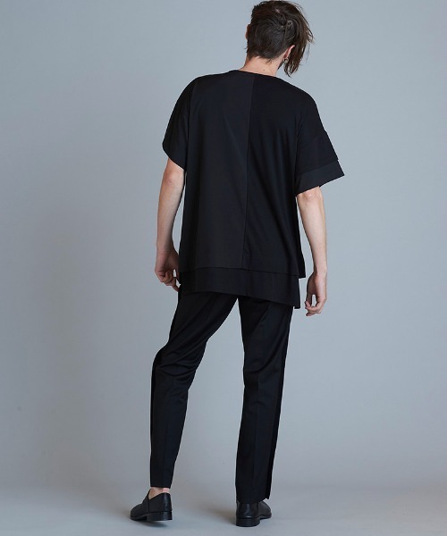 NO ID.(ノーアイディ)の「mt7855-アシンメトリ-スリーレイヤードC-N-T Tシャツ(Tシャツ/カットソー・メンズ・グレー/ブラック/ホワイト・2/1)」の6枚目の写真