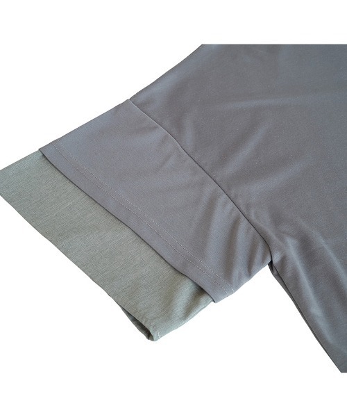 NO ID.(ノーアイディ)の「mt7855-アシンメトリ-スリーレイヤードC-N-T Tシャツ(Tシャツ/カットソー・メンズ・グレー/ブラック/ホワイト・2/1)」の10枚目の写真