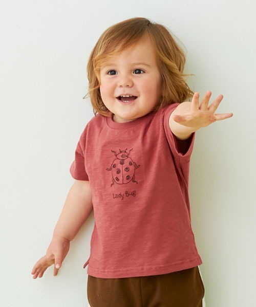 petit main（プティマイン）の「ステッチ昆虫半袖Tシャツ（Tシャツ/カットソー・キッズ・アイボリー/レンガ/ライトカーキ・80ｃｍ/90cm/100cm/110cm/120cm/130cm）」の3枚目の写真