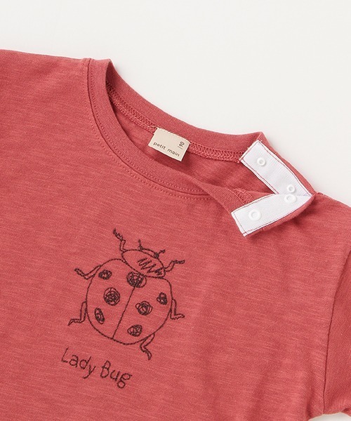 petit main（プティマイン）の「ステッチ昆虫半袖Tシャツ（Tシャツ/カットソー・キッズ・アイボリー/レンガ/ライトカーキ・80ｃｍ/90cm/100cm/110cm/120cm/130cm）」の4枚目の写真