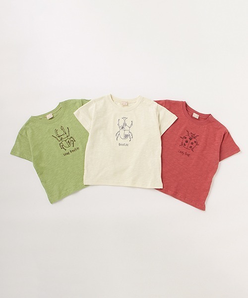 petit main（プティマイン）の「ステッチ昆虫半袖Tシャツ（Tシャツ/カットソー・キッズ・アイボリー/レンガ/ライトカーキ・80ｃｍ/90cm/100cm/110cm/120cm/130cm）」の14枚目の写真