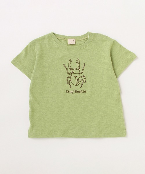 petit main（プティマイン）の「ステッチ昆虫半袖Tシャツ（Tシャツ/カットソー・キッズ・アイボリー/レンガ/ライトカーキ・80ｃｍ/90cm/100cm/110cm/120cm/130cm）」の5枚目の写真