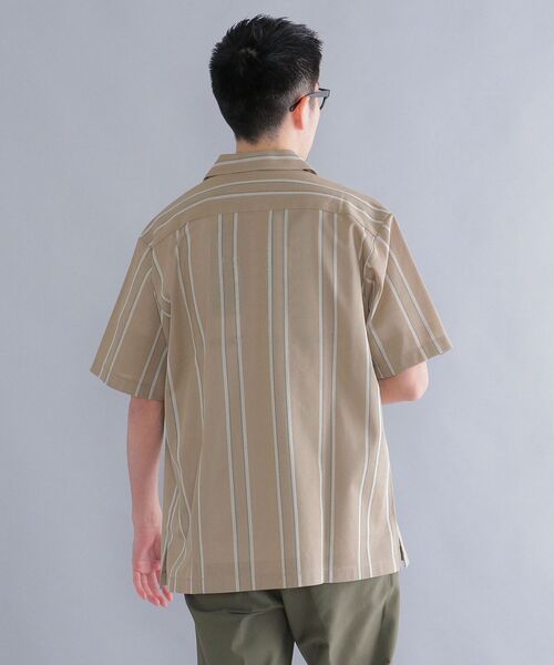 SHIPS（シップス）の「SHIPS: シルケット ラッセル ストライプ オープンカラー シャツ  22SS（シャツ/ブラウス・メンズ・ベージュ/ライトグリーン/ネイビー・SMALL/MEDIUM/LARGE/X-LARGE）」の6枚目の写真
