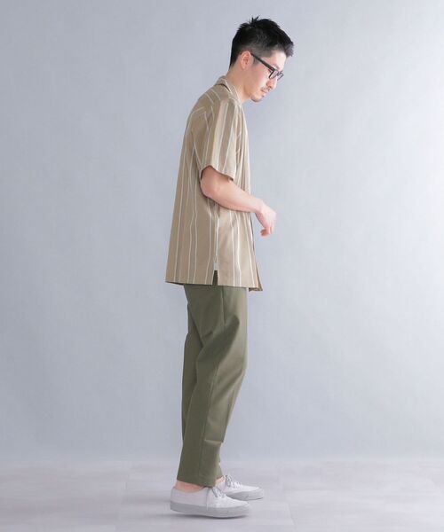 SHIPS（シップス）の「SHIPS: シルケット ラッセル ストライプ オープンカラー シャツ  22SS（シャツ/ブラウス・メンズ・ベージュ/ライトグリーン/ネイビー・SMALL/MEDIUM/LARGE/X-LARGE）」の11枚目の写真