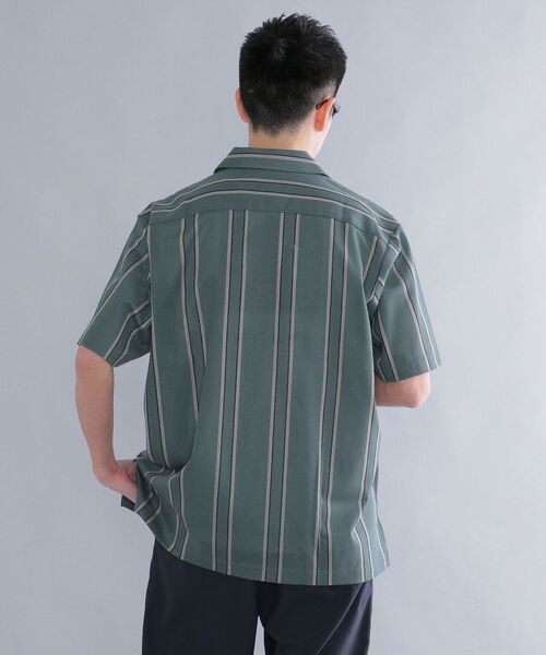 SHIPS（シップス）の「SHIPS: シルケット ラッセル ストライプ オープンカラー シャツ  22SS（シャツ/ブラウス・メンズ・ベージュ/ライトグリーン/ネイビー・SMALL/MEDIUM/LARGE/X-LARGE）」の14枚目の写真