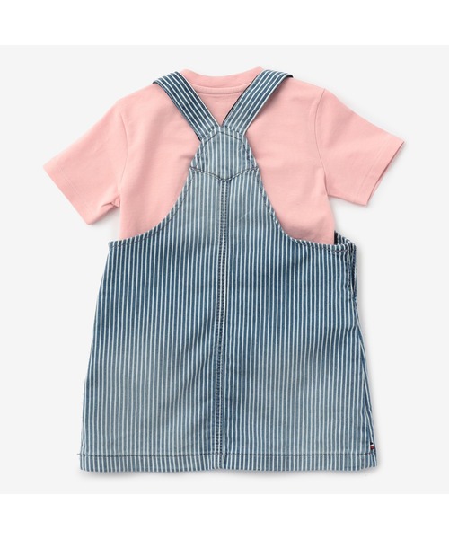 TOMMY HILFIGER（トミーヒルフィガー）の「BABY ダンガリーセット（サロペット/オーバーオール・キッズ・ネイビー/ピンク・80ｃｍ/90cm/70cm）」の4枚目の写真