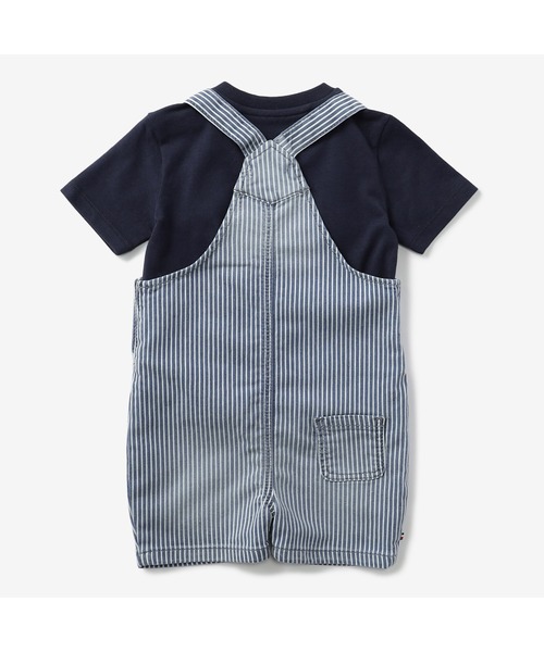 TOMMY HILFIGER（トミーヒルフィガー）の「BABY ダンガリーセット（サロペット/オーバーオール・キッズ・ネイビー/ピンク・80ｃｍ/90cm/70cm）」の3枚目の写真