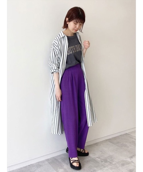 Samansa Mos2 blue(サマンサモスモスブルー)の「タックテーパードパンツ(その他パンツ・レディース・パープル/レッド/イエロー・フリ-)」の6枚目の写真