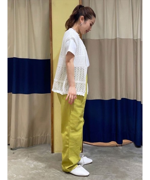 Samansa Mos2 blue(サマンサモスモスブルー)の「タックテーパードパンツ(その他パンツ・レディース・パープル/レッド/イエロー・フリ-)」の8枚目の写真
