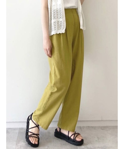 Samansa Mos2 blue(サマンサモスモスブルー)の「タックテーパードパンツ(その他パンツ・レディース・パープル/レッド/イエロー・フリ-)」の13枚目の写真