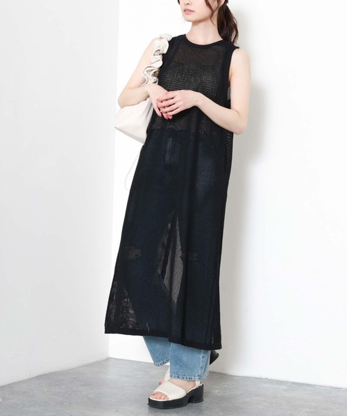 archives(アルシーヴ)の「透かし編み2WAYロングジレ(ワンピース・レディース・オフホワイト/オレンジ/ブラック・MEDIUM)」の16枚目の写真