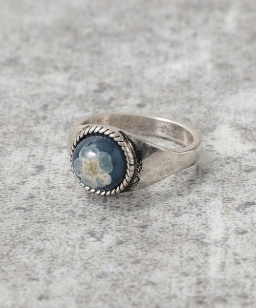 RAGEBLUE（レイジブルー）の「フラワープレス/モチーフリング（リング・メンズ・ネイビー/ブラウン/グリーン・FREE/MEDIUM）」の6枚目の写真