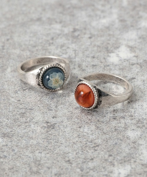 RAGEBLUE（レイジブルー）の「フラワープレス/モチーフリング（リング・メンズ・ネイビー/ブラウン/グリーン・FREE/MEDIUM）」の7枚目の写真